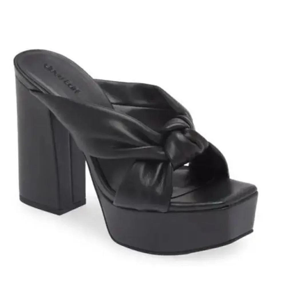 OPEN EDIT Kaia Knot Platform Sandal - Black New Size 7.5